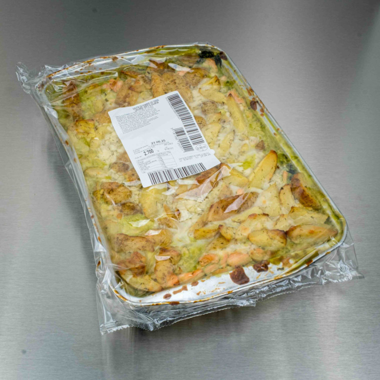 Gratin aux pommes de terres, l&eacute;gumes et saumon 2kg700 | Calidel Pro