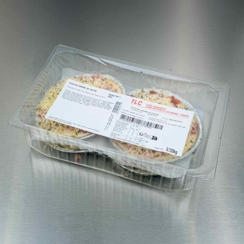 Pizza individuelle jambon ch&egrave;vre (4 pizzas de 180 g) | Calidel Pro