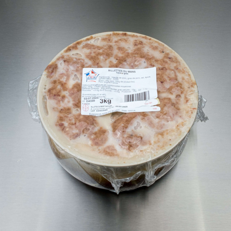 Rillettes du Mans terrine 3 kg | Calidel Pro