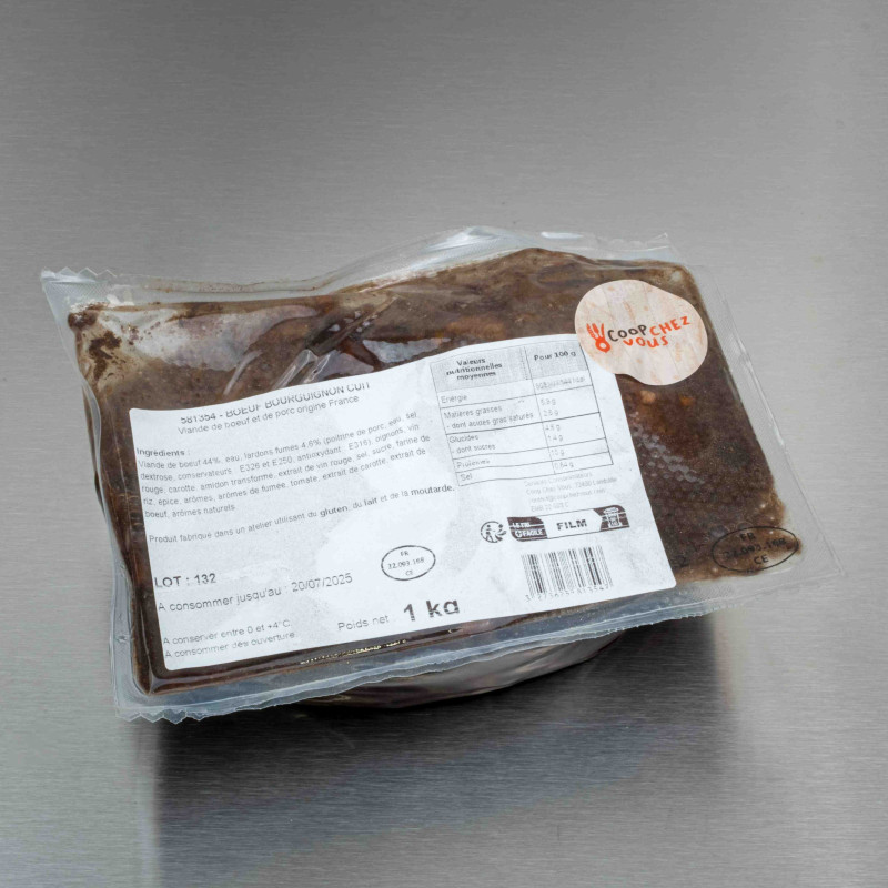 B&oelig;uf bourguignon cuisin&eacute; 1 kg | Calidel Pro