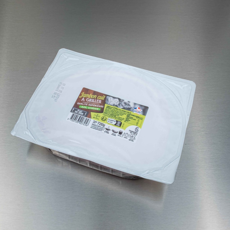 Jambon cuit sup&eacute;rieur &agrave; griller avec couenne 720 g (6 tranches de 120 g) | Calidel Pro