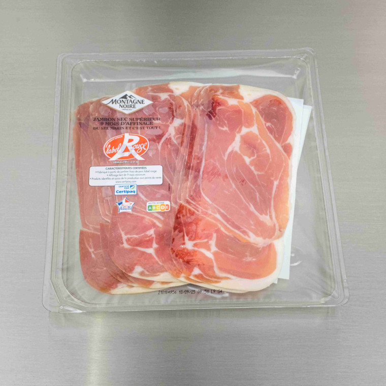 Jambon sec sup&eacute;rieur 9 mois 100 g (6 tranches) | Calidel Pro