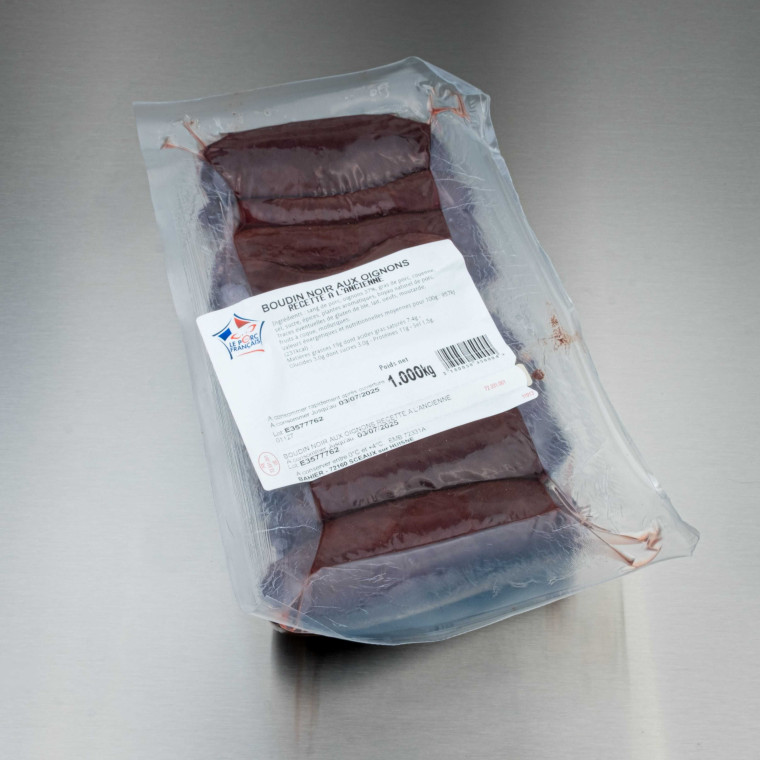 Boudin noir aux oignons recette &agrave; l'ancienne 1 kg (8 andouillettes de 125 g) | Calidel Pro