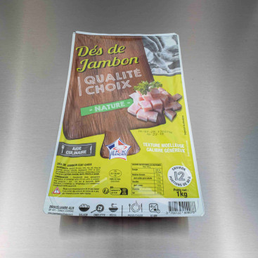 D&eacute;s de jambon cuit choix 1 kg