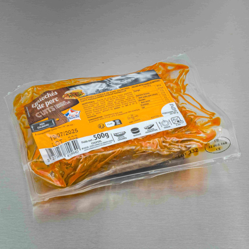 Effiloch&eacute;s de porc saveur barbecue 500 g | Calidel Pro