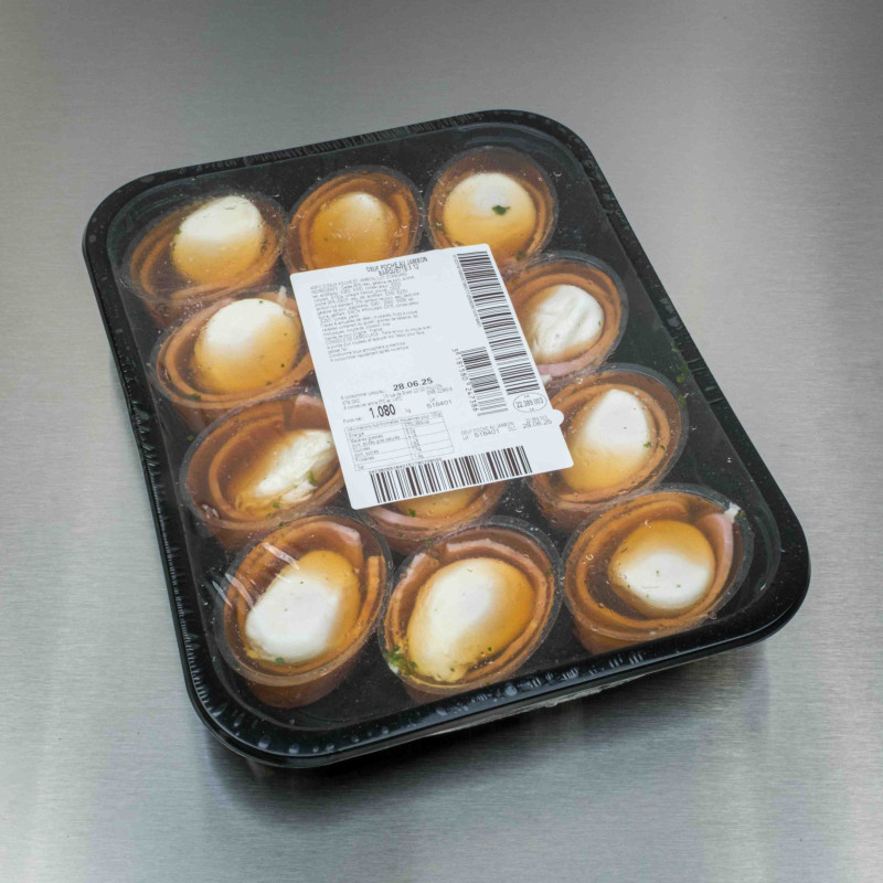Oeufs poch&eacute;s au jambon (12 pi&egrave;ces de 90 g) | Calidel Pro