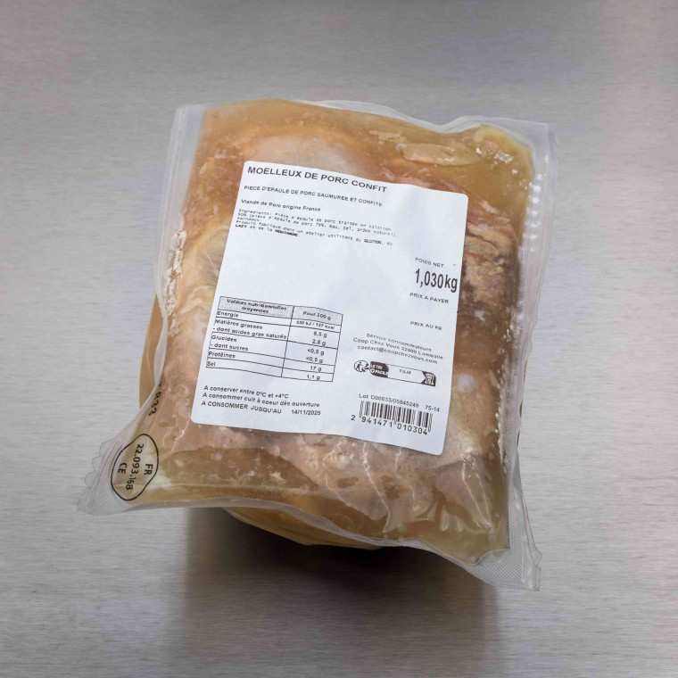 Moelleux de porc confit 1 kg env. | Calidel Pro