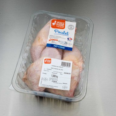 Cuisse de poulet avec dos 1 kg (env. 4 cuisses)