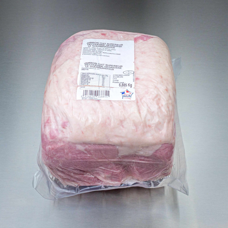 Jambon cuit sup&eacute;rieur d&eacute;couenn&eacute; d&eacute;graiss&eacute; 7kg400 env. | Calidel Pro