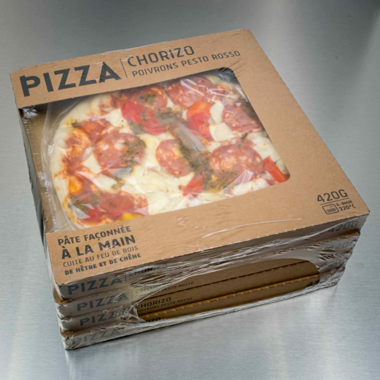 Pizza chorizo poivrons pesto rosso 420 g | Calidel Pro
