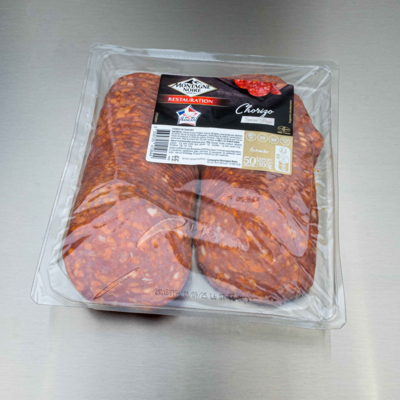 Chorizo spécial pizza tranché 500 g (50 tranches de 10 g) | Calidel Pro Chorizo spécial pizza tranché 500 g (50 tranches de 10 g) | Calidel Pro