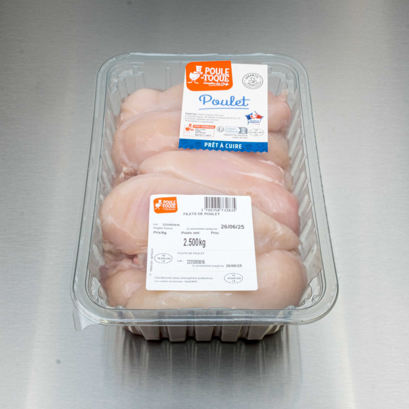 Filets de poulet blanc sans peau 2kg500 | Calidel Pro Filets de poulet blanc sans peau 2kg500 | Calidel Pro