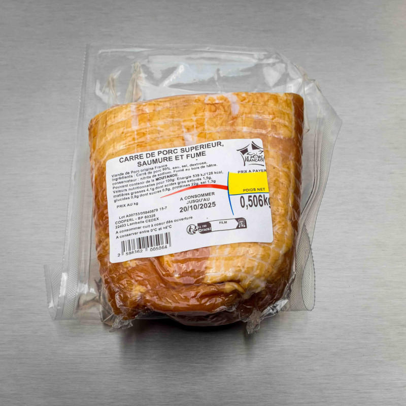 Carré de porc sans os cru demi-sel fumé 700 g env. | Calidel Pro Carré de porc sans os cru demi-sel fumé 700 g env. | Calidel Pro