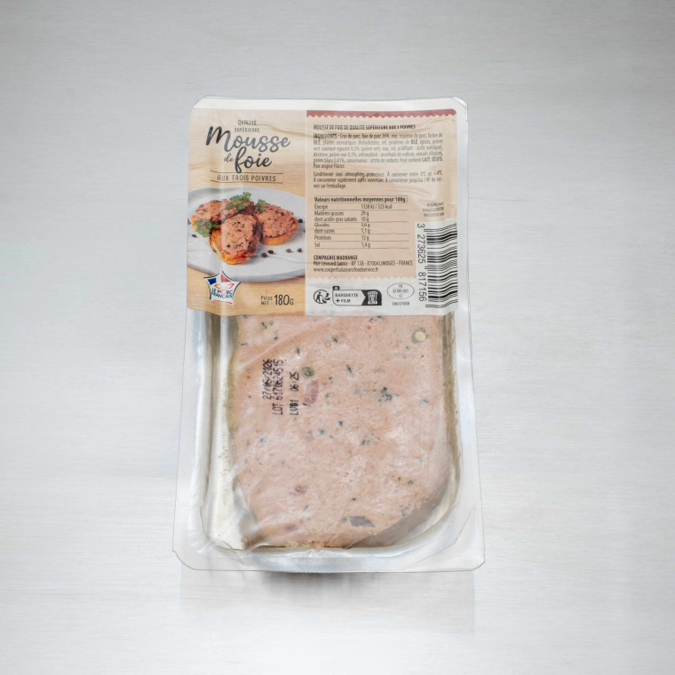 Mousse de foie sup&eacute;rieure aux 3 poivres 180 g | Calidel Pro