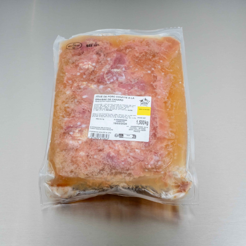 Noix de joue de porc confites à la graisse de canard 1kg500 | Calidel Pro Noix de joue de porc confites à la graisse de canard 1kg500 | Calidel Pro
