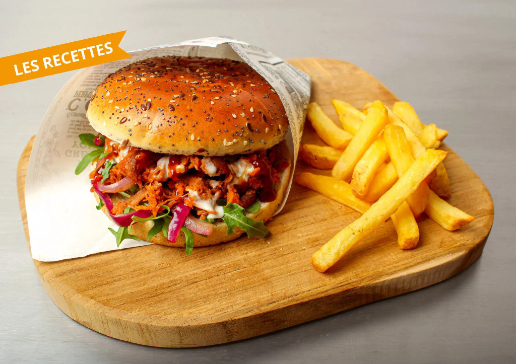 Burger effiloch&eacute; d'&eacute;paule de porc