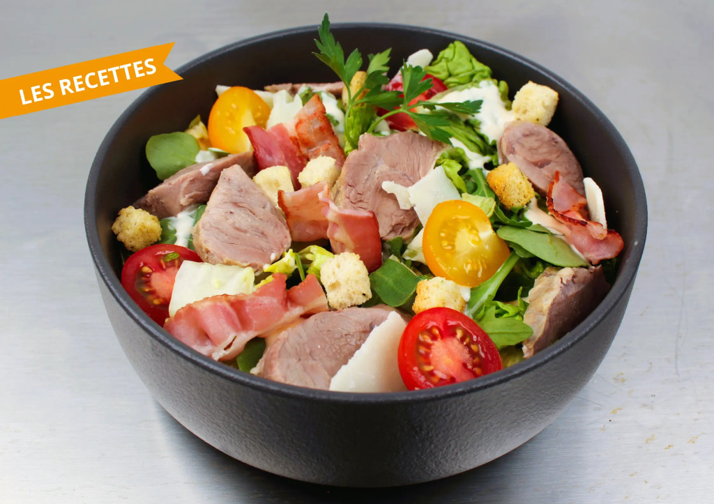 Salade bowl moelleux de porc fa&ccedil;on C&eacute;sar